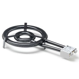 Flames VLC Paellero T-380, Paellero Profesional de 2 Quemadores con Diámetro 38 cm, Ideal para Paella y Guisos